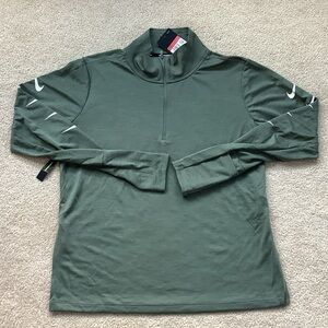 Nike Dri-Fit Olive Quarter-Zip Pullover, Women’s Large, NWT